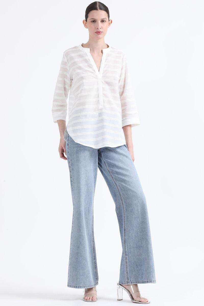 Blusa Algodón Fantasia, Crudo, Colección Italia Liola-1