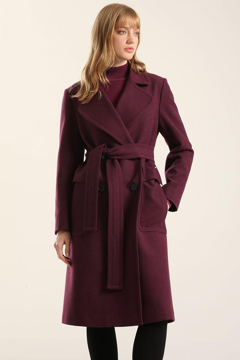 Abrigo Largo, Muflon Melange Ciruela Liola-6