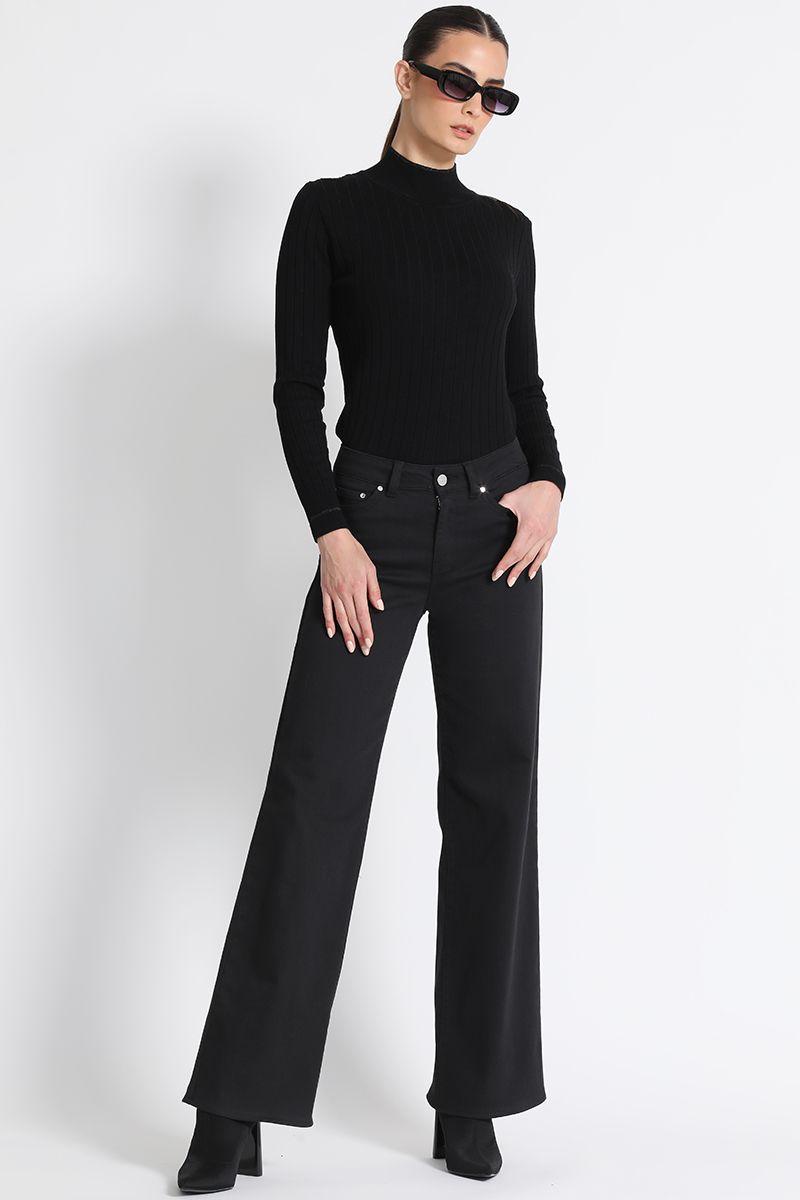 Jeans Tiro Medio Negro Liola-0