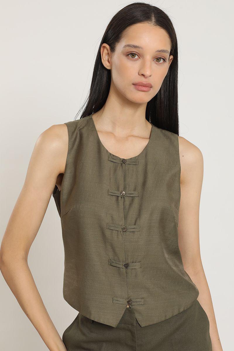 Top semi satinado, militar Liola-2