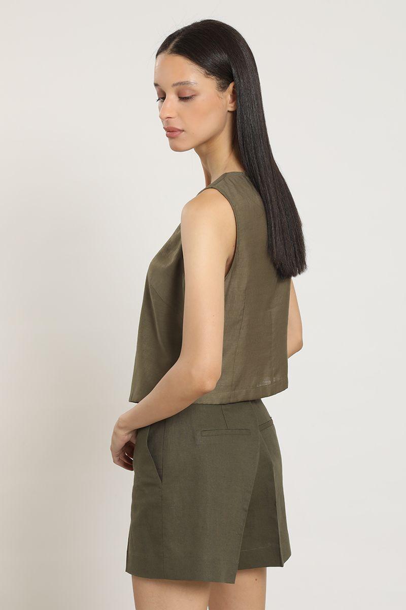 Top semi satinado, militar Liola-3