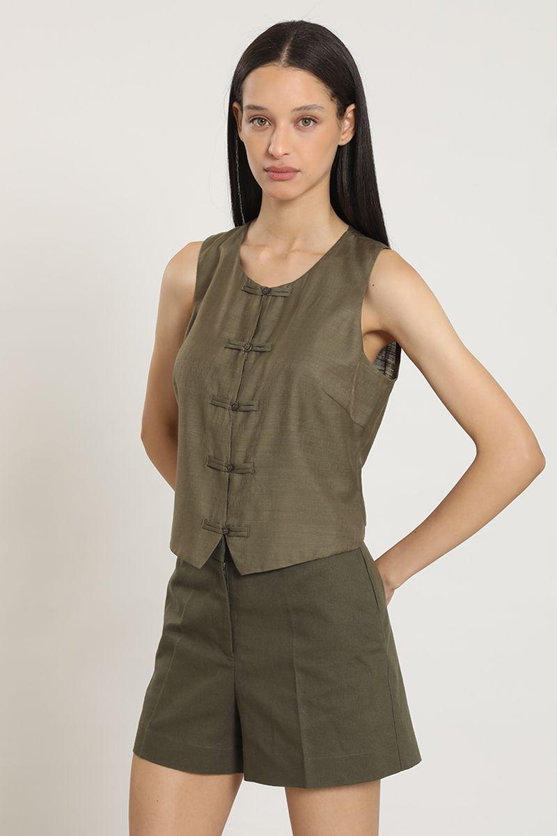 Top semi satinado, militar Liola-5