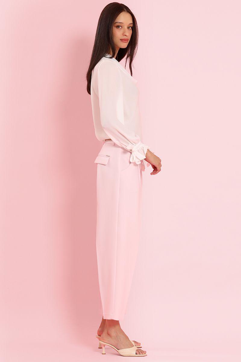 Pantalon sastre con cinturon, rosa Liola-3