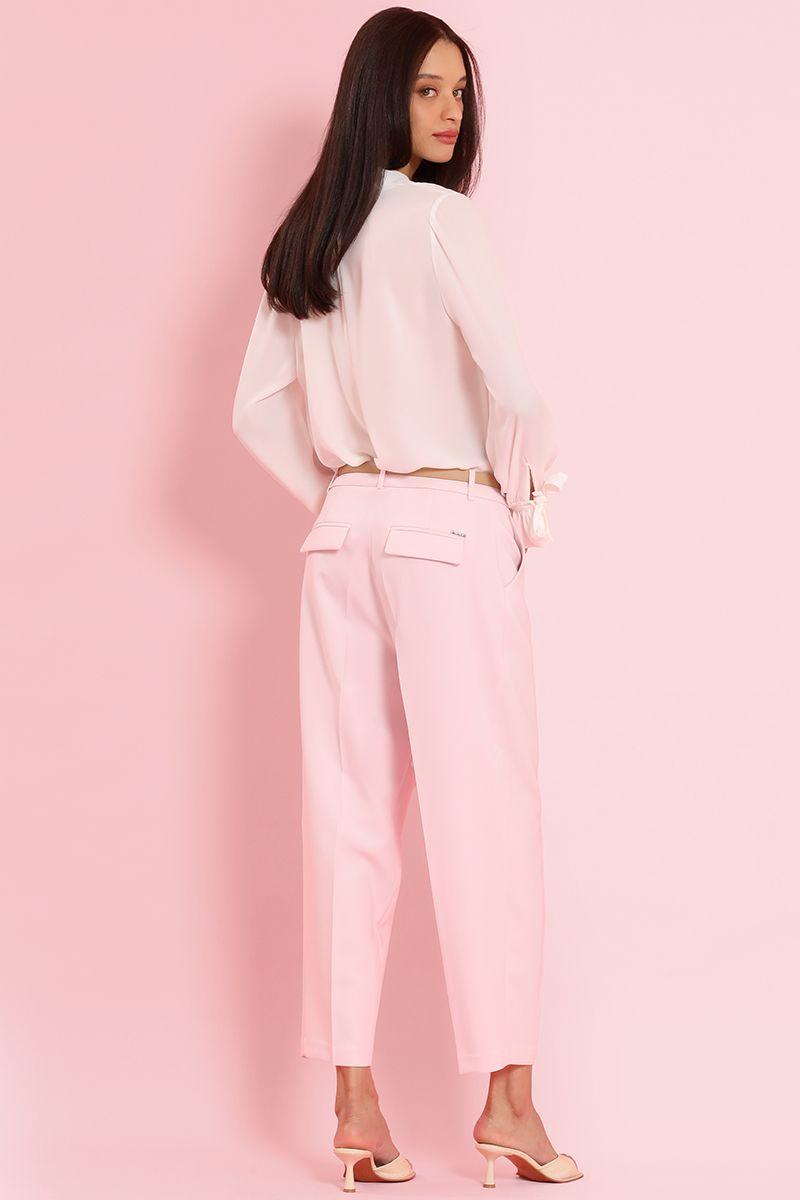 Pantalon sastre con cinturon, rosa Liola-4