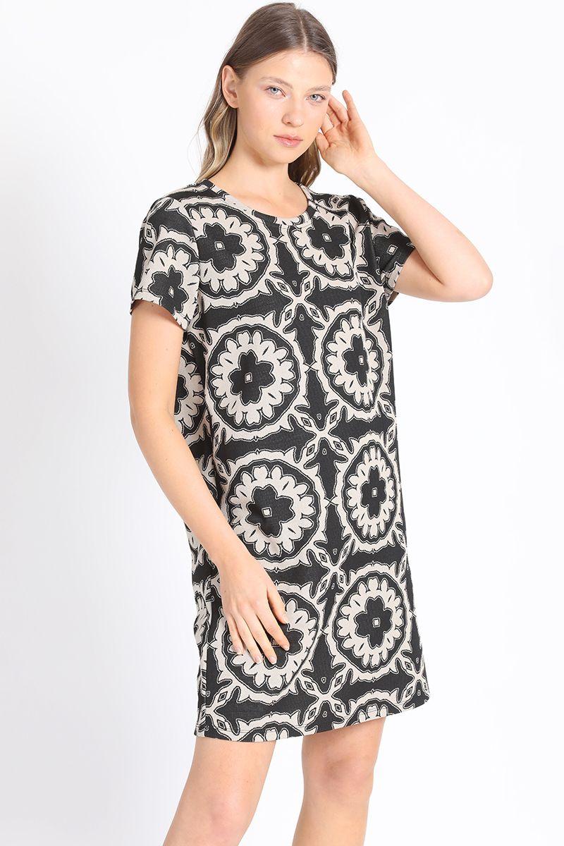 Vestido Midi Estampado Negro Liola-4