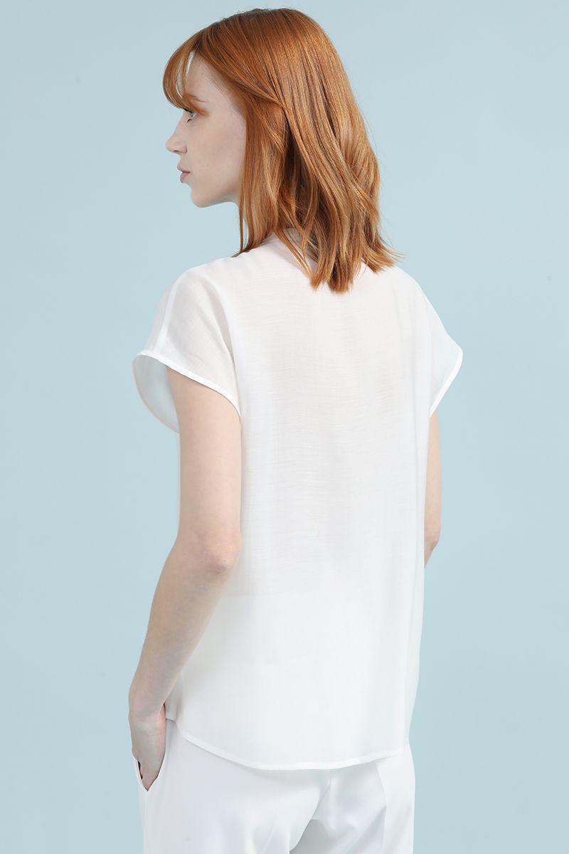 Blusa Tela Fantasia Boton Joya, Crudo Liola-4