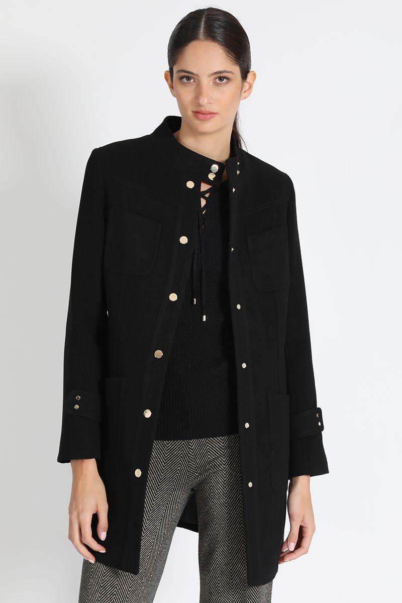 Chaquetón Entallado Negro Liola-3