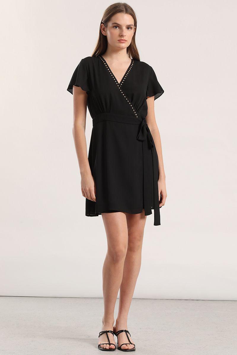 Vestido corto mujer Liola negro-4