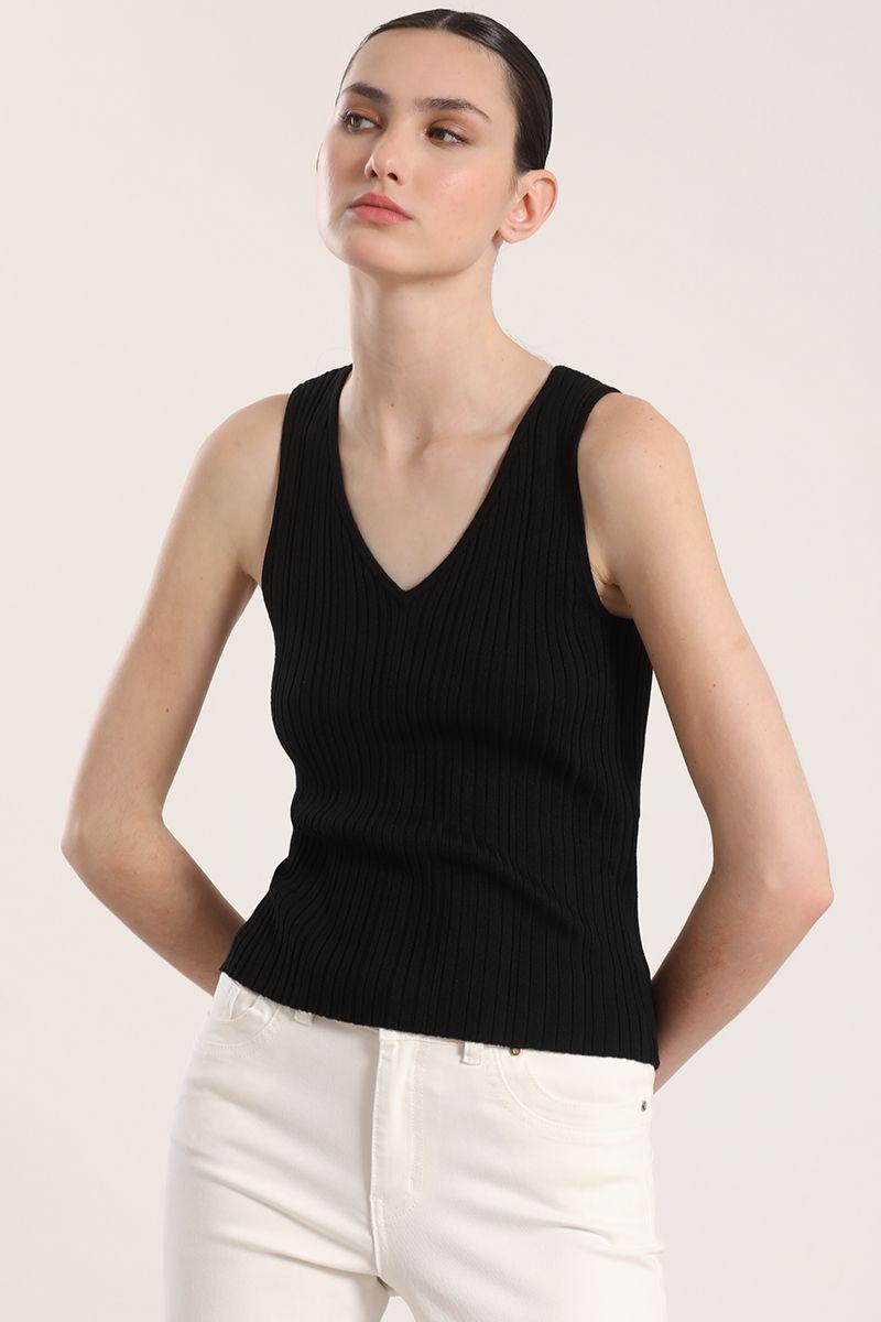 Top tejido lurex Liola mujer negro-2