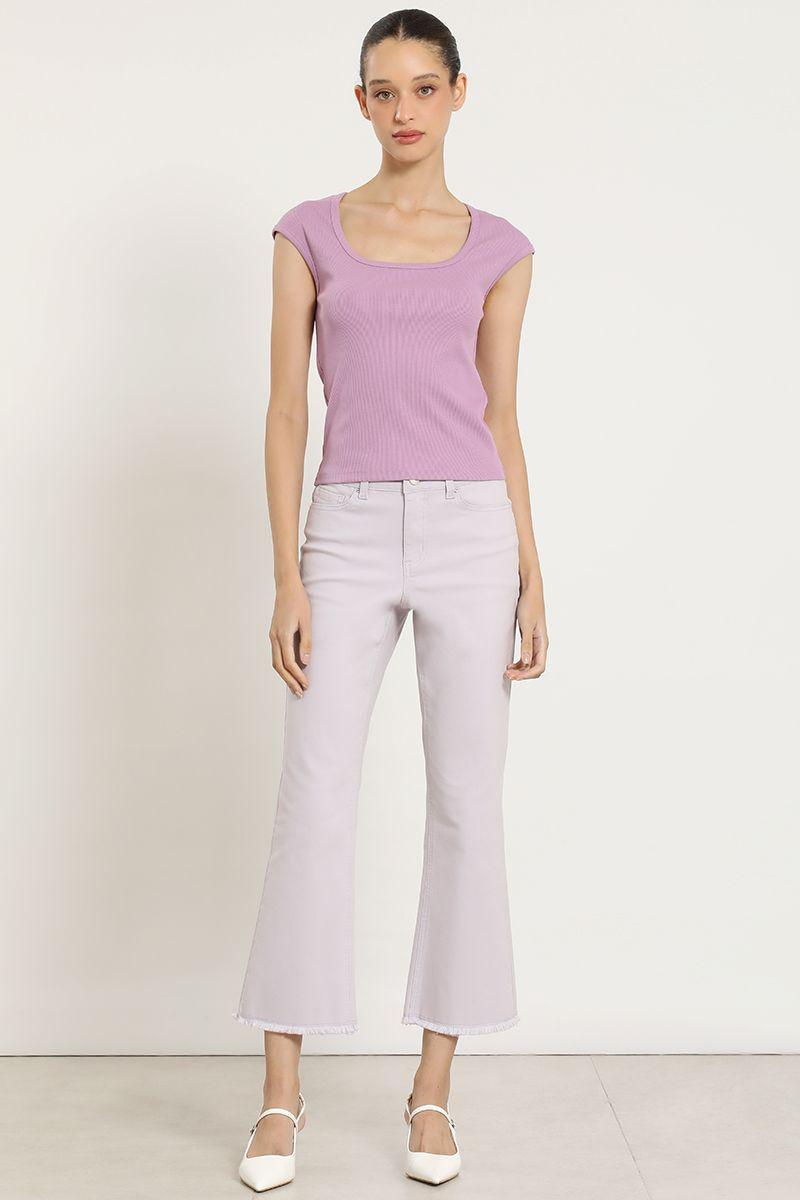 Polera basica, sin mangas, violeta Liola-1