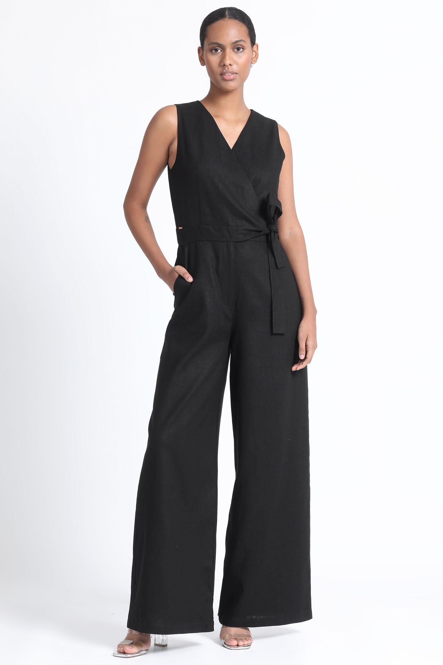 Enterito Largo Con Lazo Lino Mix Negro Liola-0