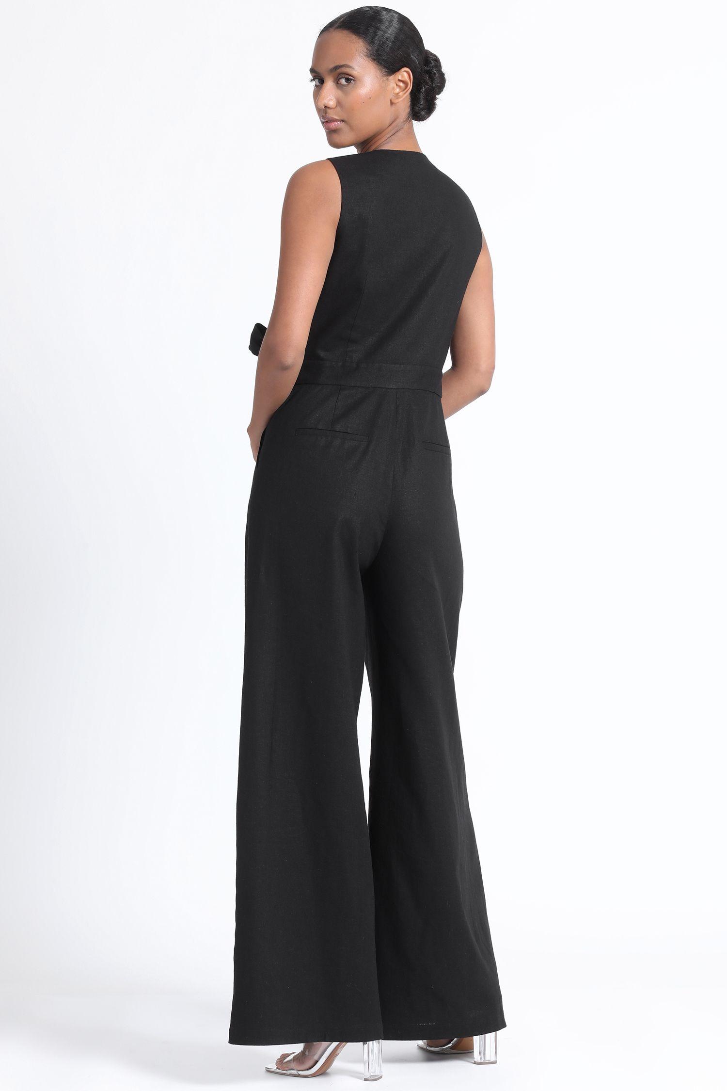 Enterito Largo Con Lazo Lino Mix Negro Liola-3