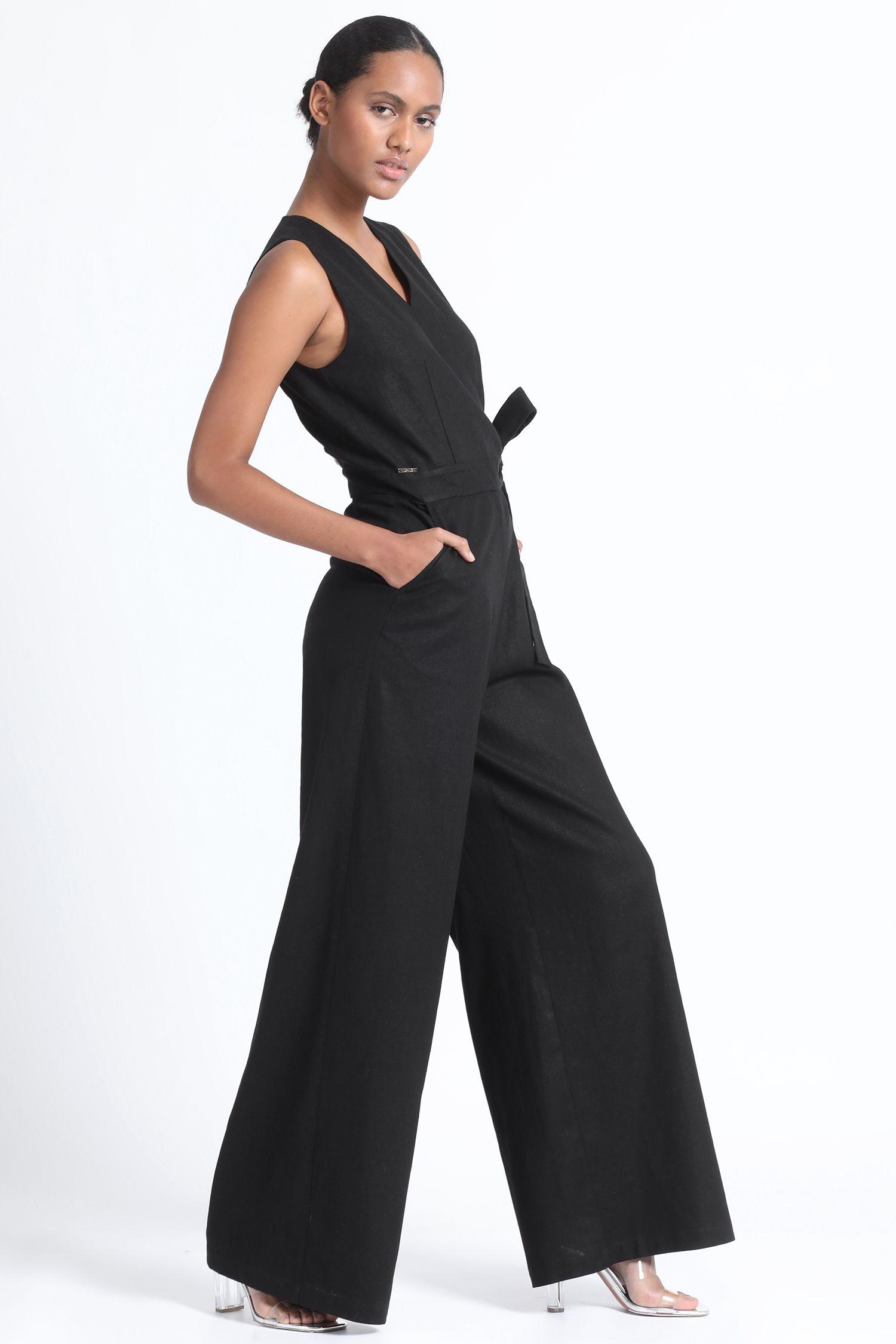 Enterito Largo Con Lazo Lino Mix Negro Liola-5