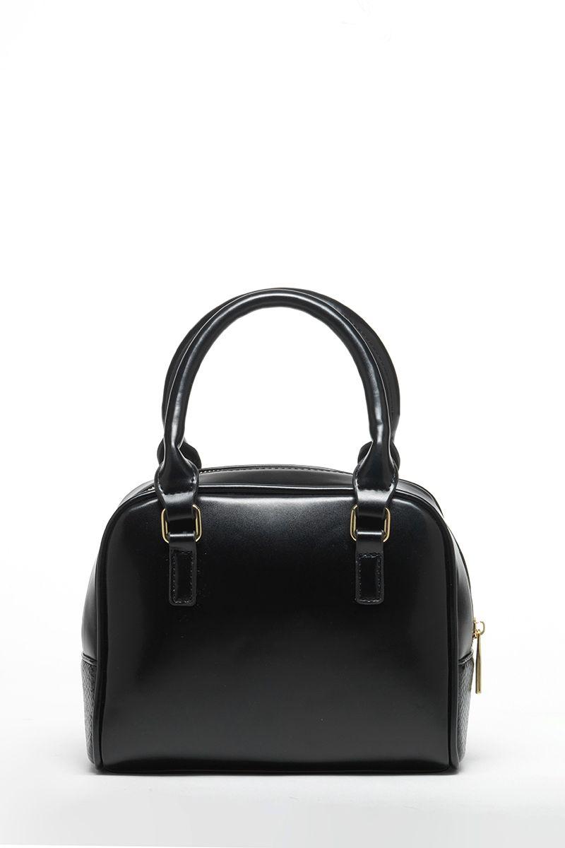 Cartera Efecto Cuero Mezcla Con Piton, Negro Liola-3