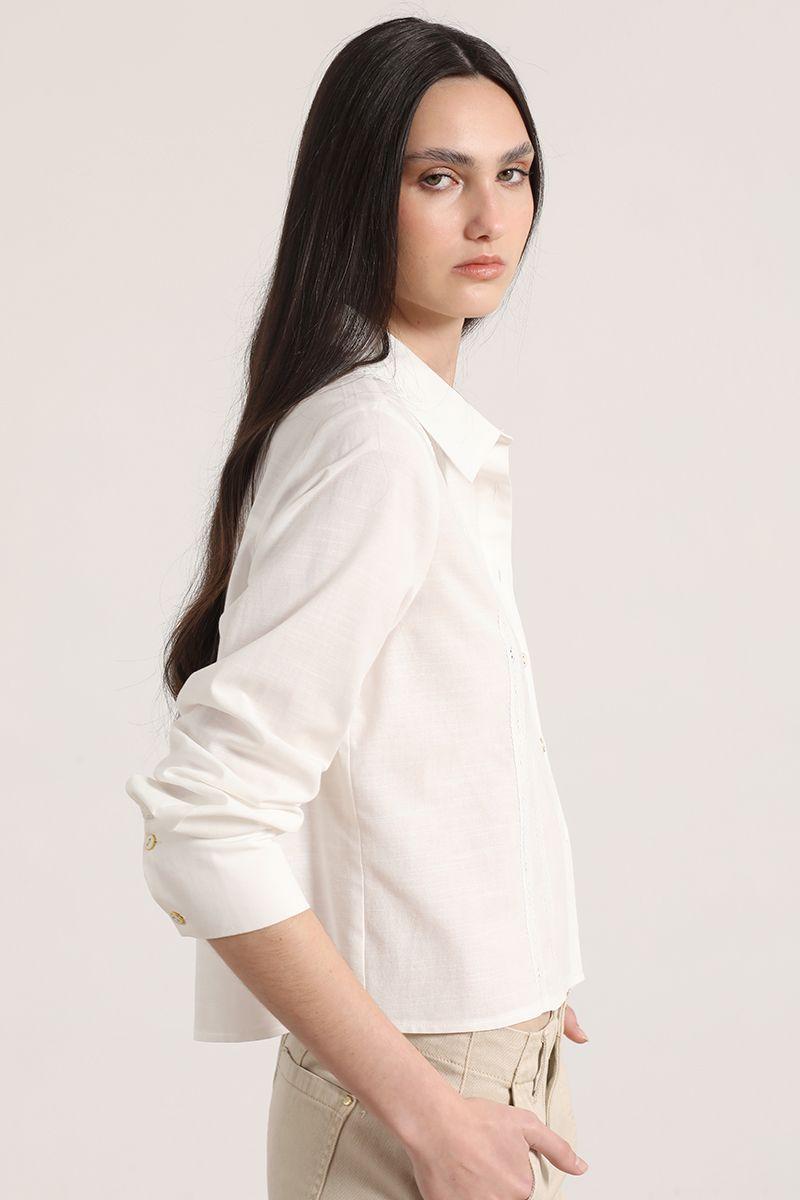 Camisa con cinta liola mujer crudo-2