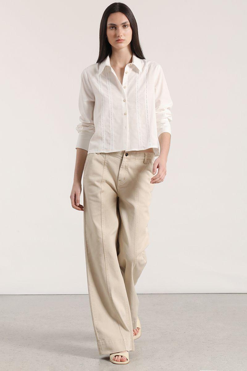 Camisa con cinta liola mujer crudo-3