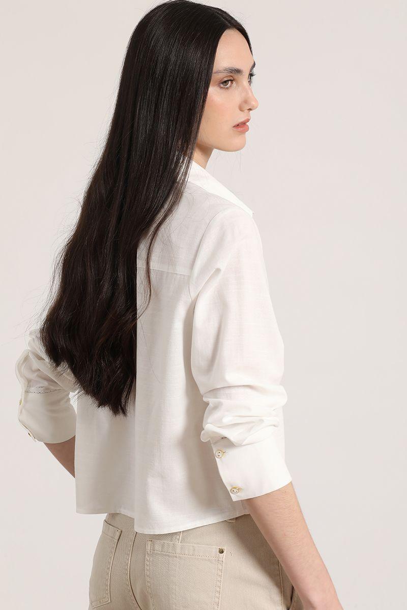 Camisa con cinta liola mujer crudo-4