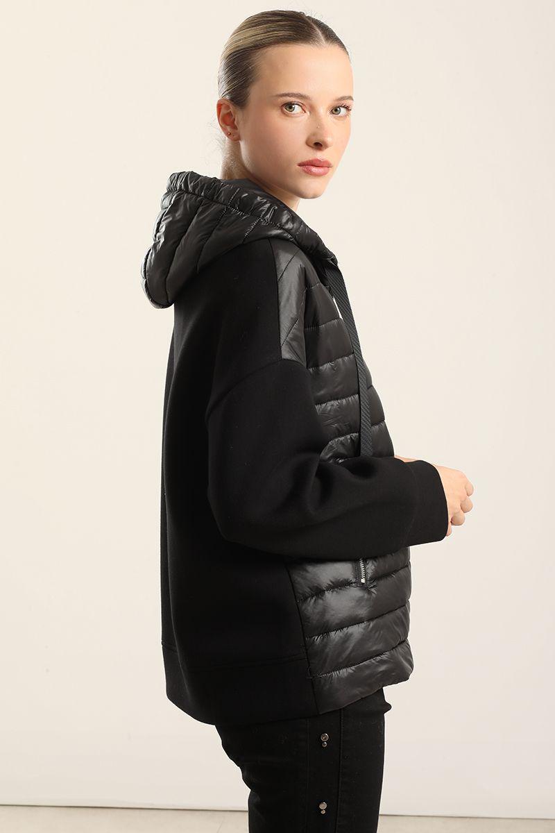 Parka Acolchada Combinada, Negro Liola-5