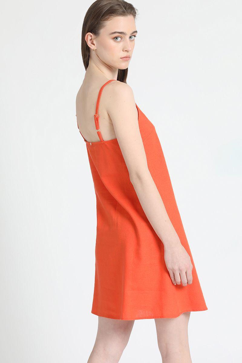 Vestido Corto Pabilo, Lino Mix Oxido Liola-2