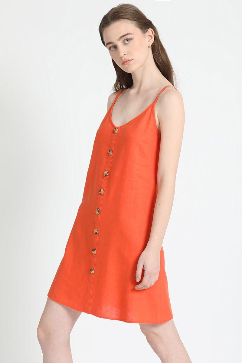 Vestido Corto Pabilo, Lino Mix Oxido Liola-4