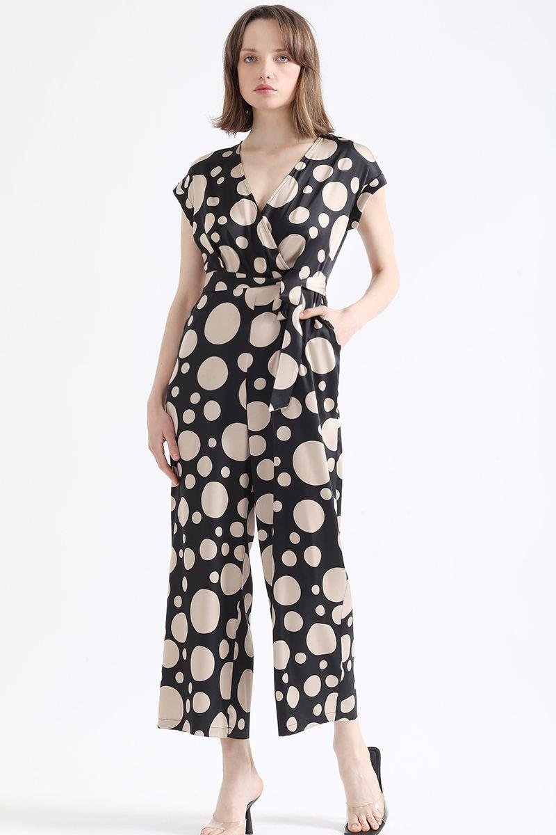 Enterito Largo Satin Estampado, Negro Liola-1