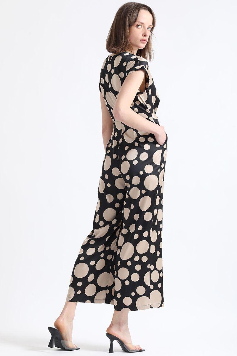 Enterito Largo Satin Estampado, Negro Liola-2