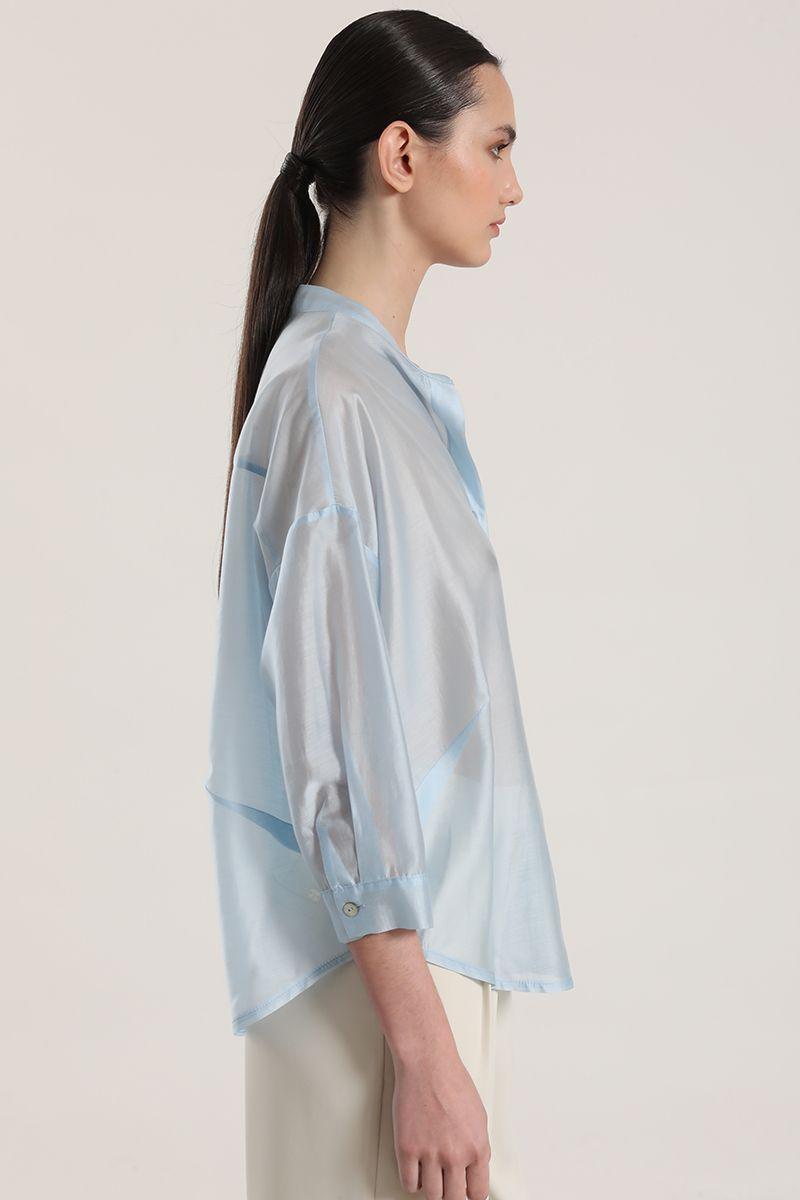 Blusa semitransparente liola mujer celeste-3