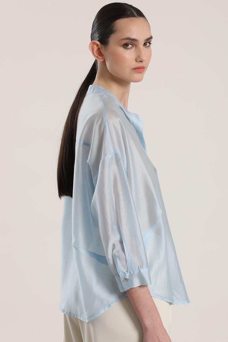 Blusa semitransparente liola mujer celeste-5