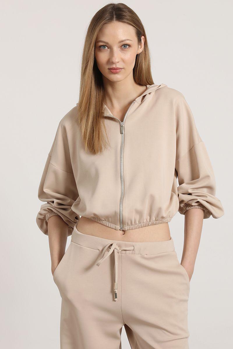 Chaqueta bomber con capucha Liola mujer beige-0