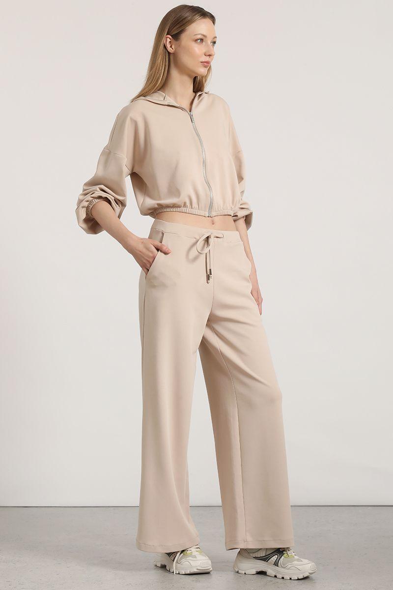 Chaqueta bomber con capucha Liola mujer beige-1