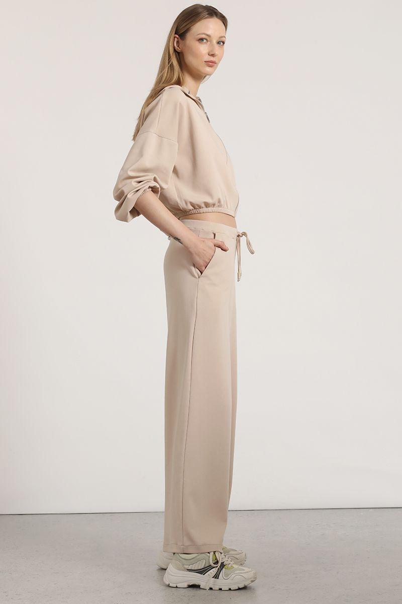 Chaqueta bomber con capucha Liola mujer beige-4