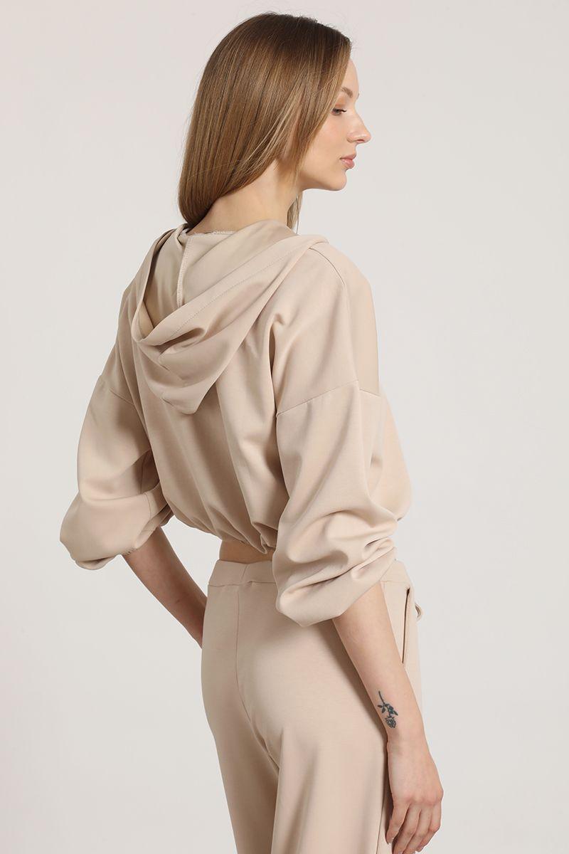 Chaqueta bomber con capucha Liola mujer beige-5