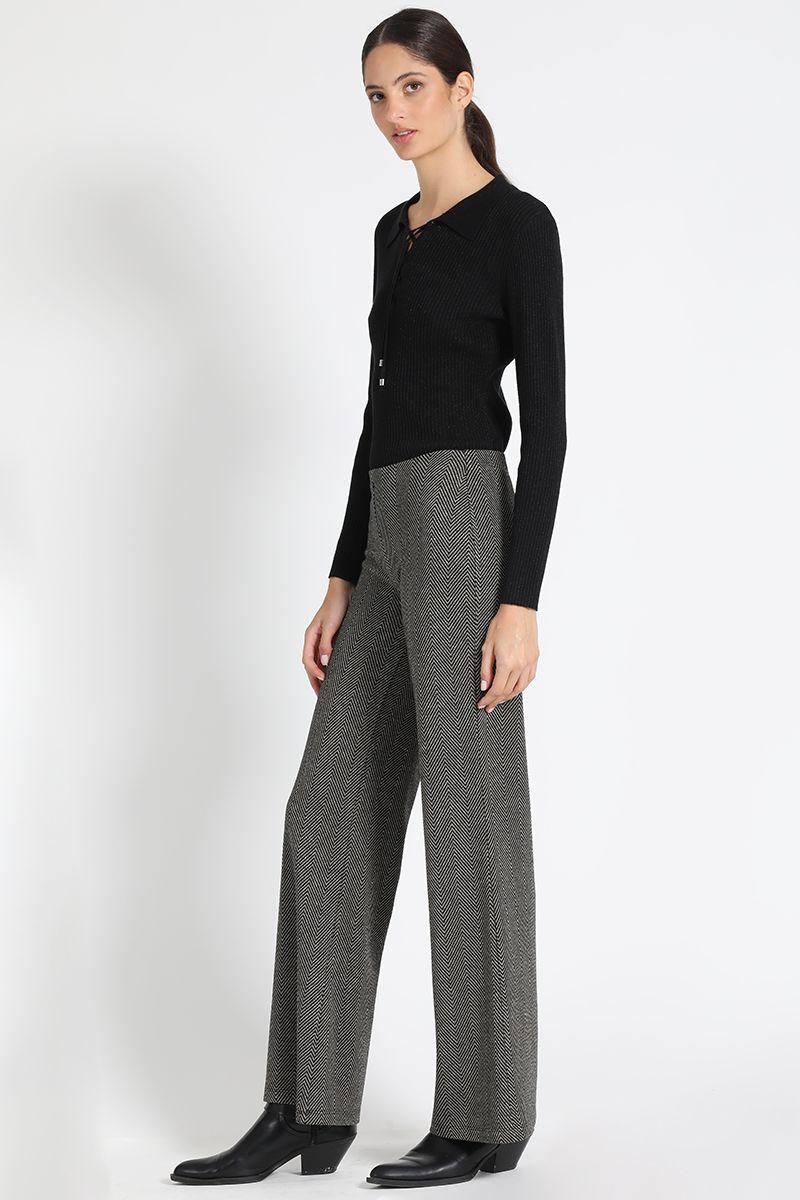 Pantalón Sastre Fantasia Gris Liola-1