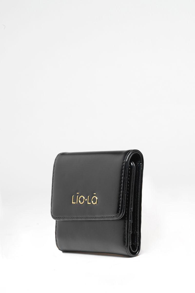 Billetera Pequeña, Efecto Cuero, Negro Liola-2