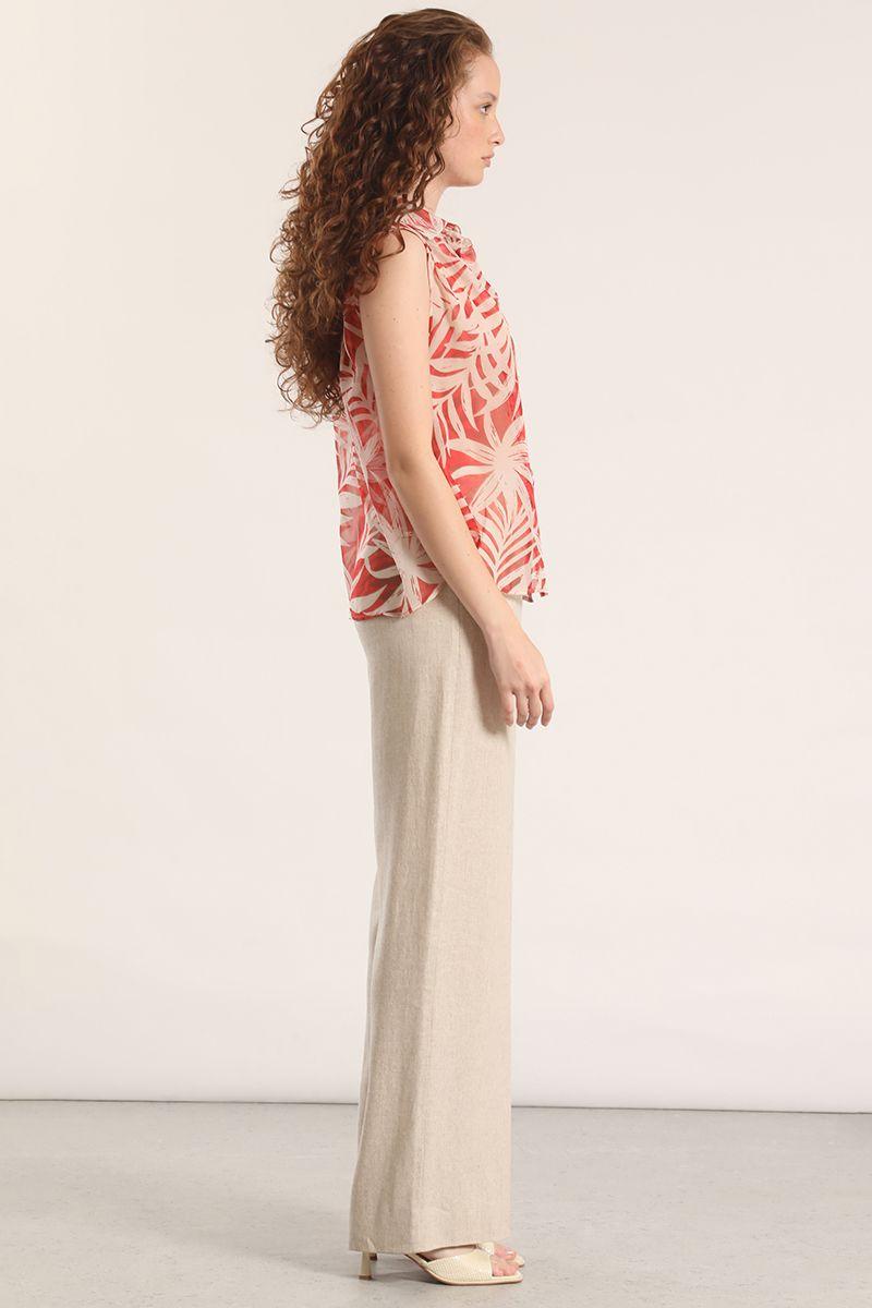 Blusa semitransparente estampado liola mujer naranjo-2