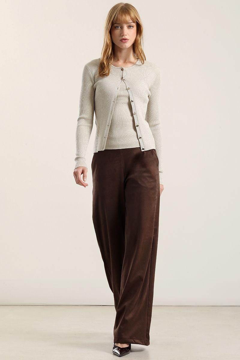 Cardigan punto hilo metalizado, crudo Liola-2