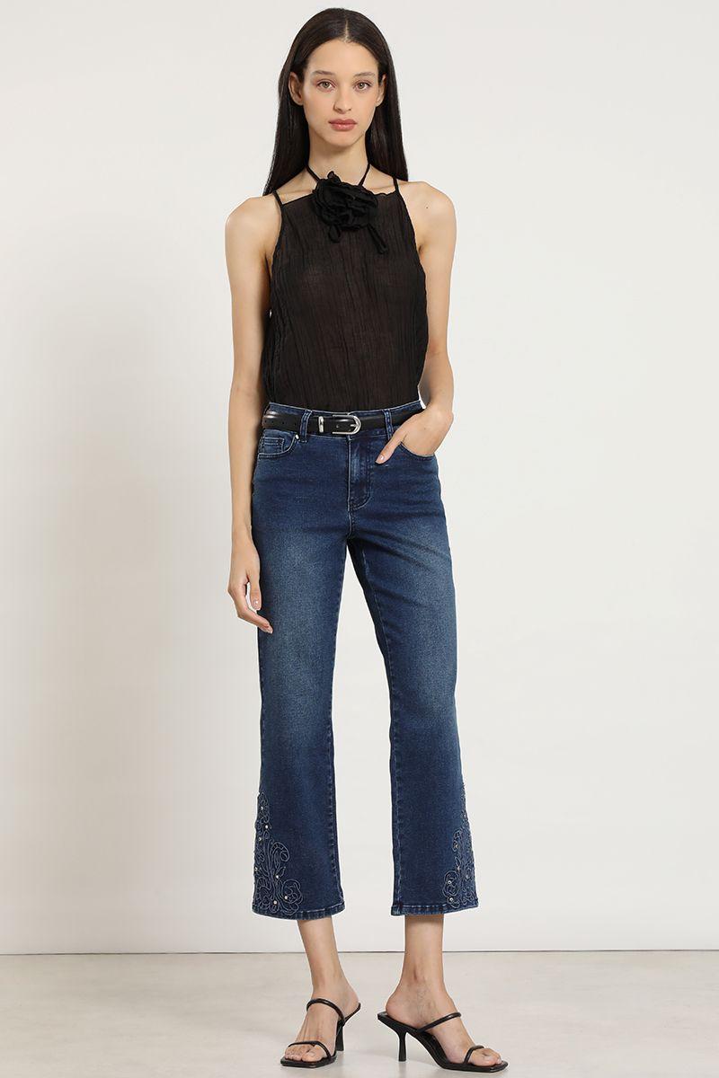 Jean cropped slim, azul Liola-3
