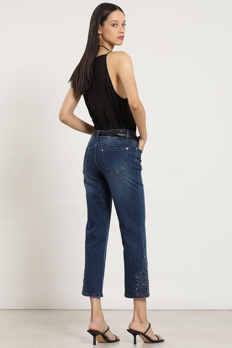 Jean cropped slim, azul Liola-5