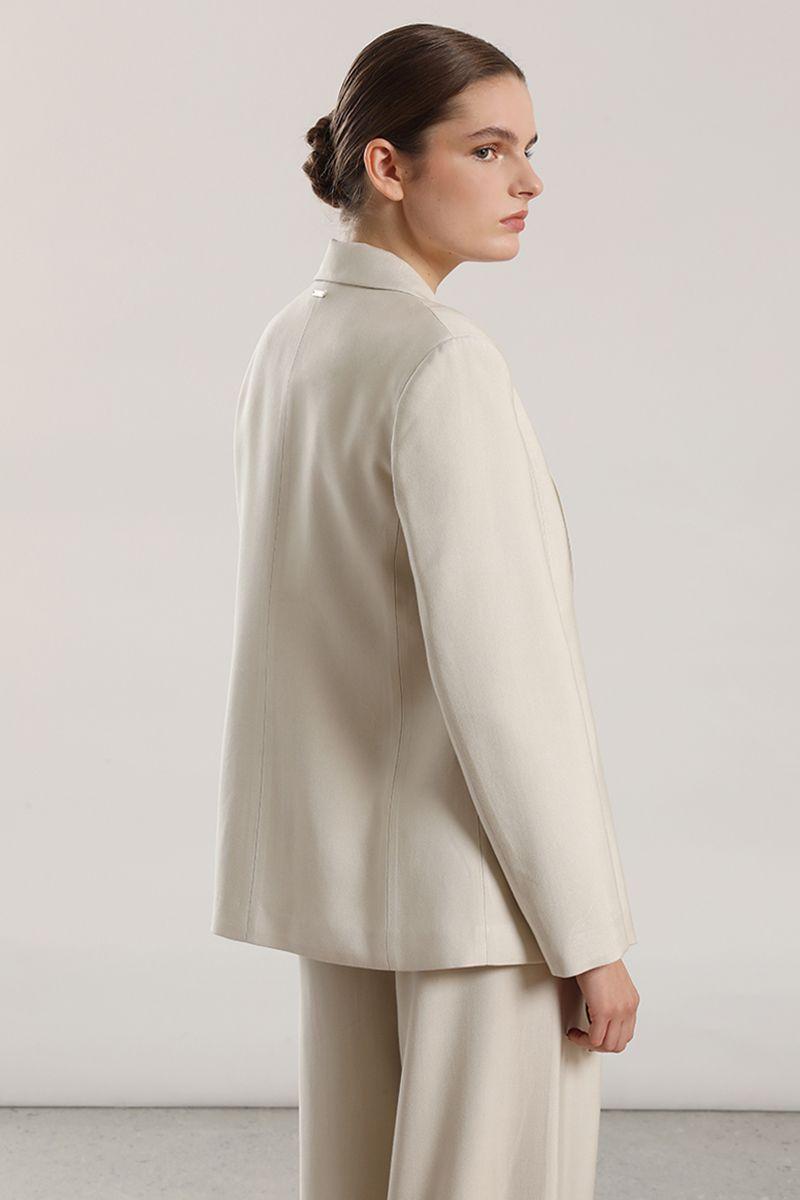 Blazer semi recto mujer Liola beige-2