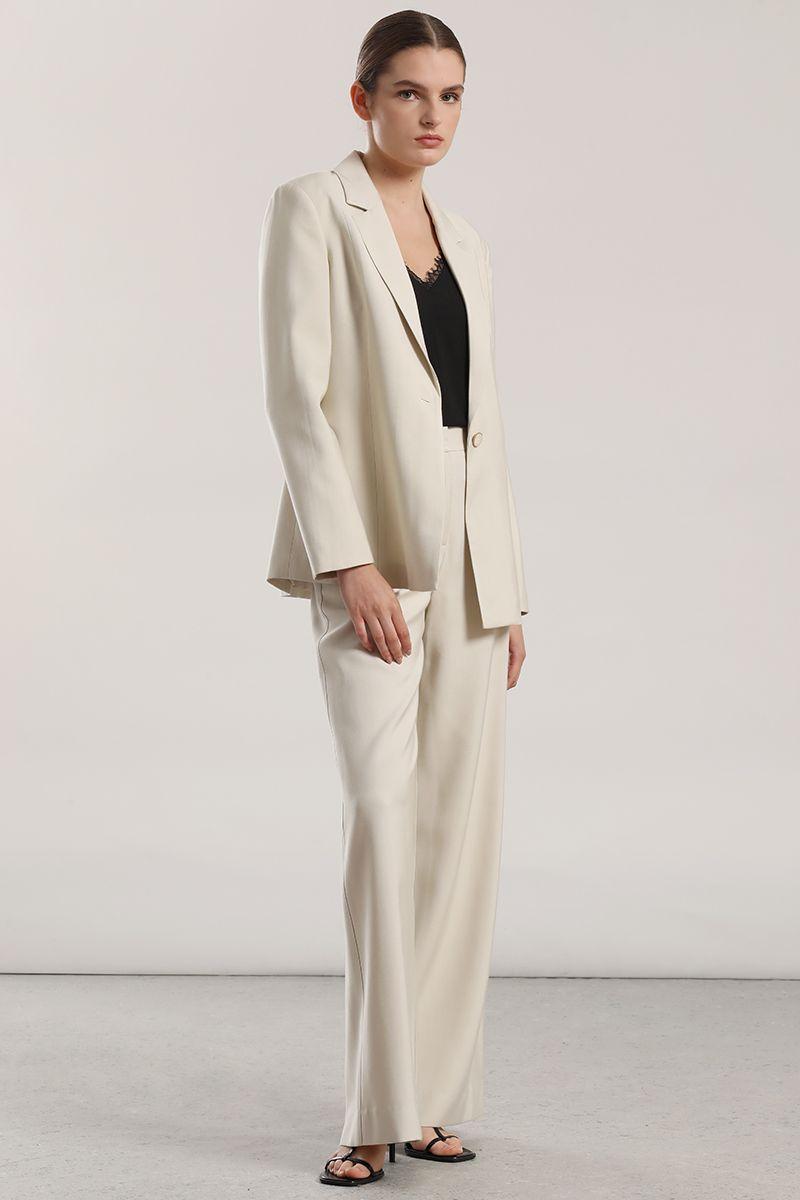 Blazer semi recto mujer Liola beige-4