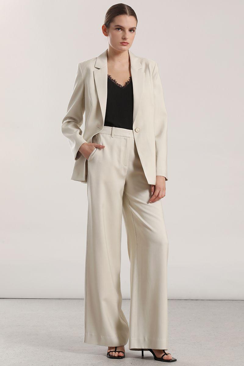 Blazer semi recto mujer Liola beige-5