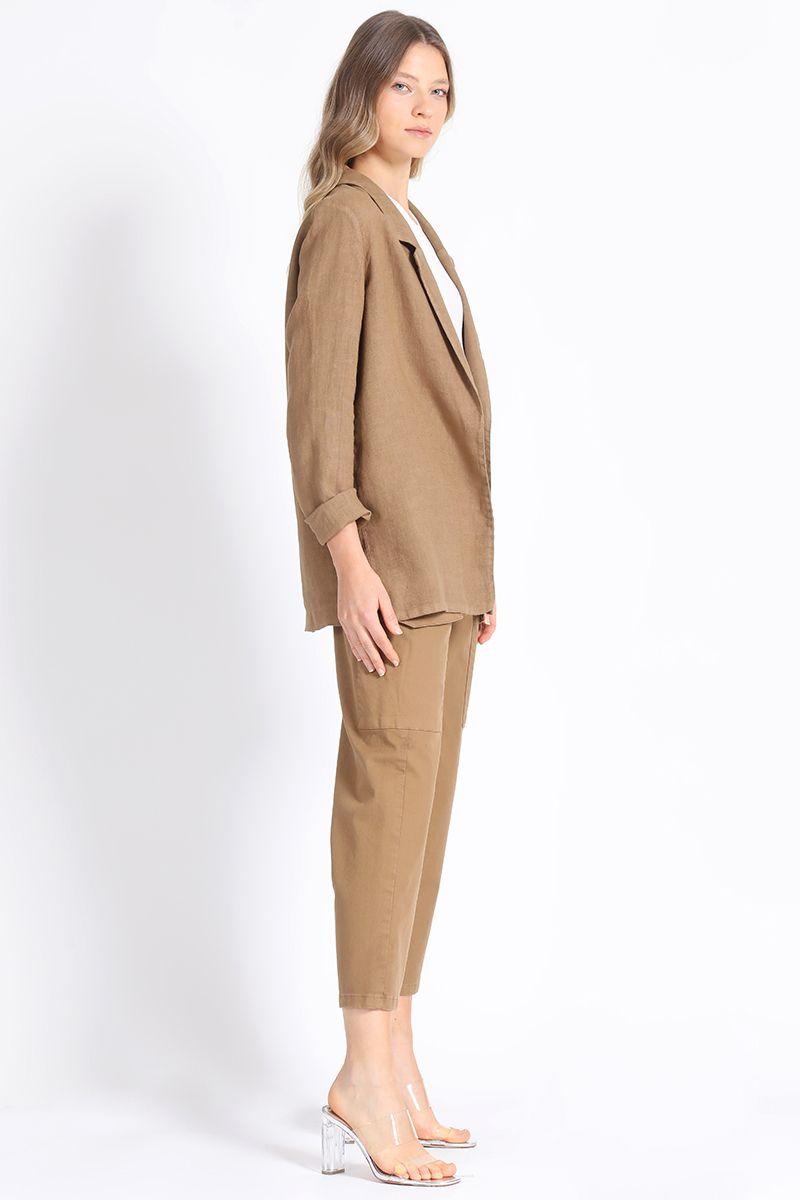 Blazer Recto Lino, Camel Liola-2