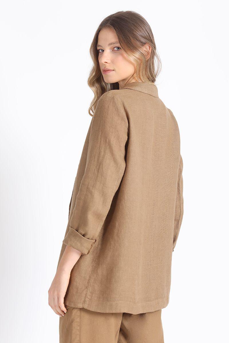 Blazer Recto Lino, Camel Liola-3