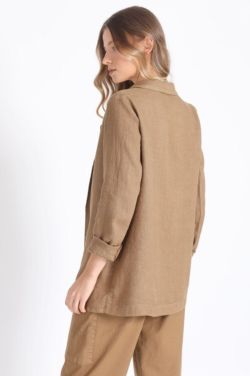 Blazer Recto Lino, Camel Liola-4