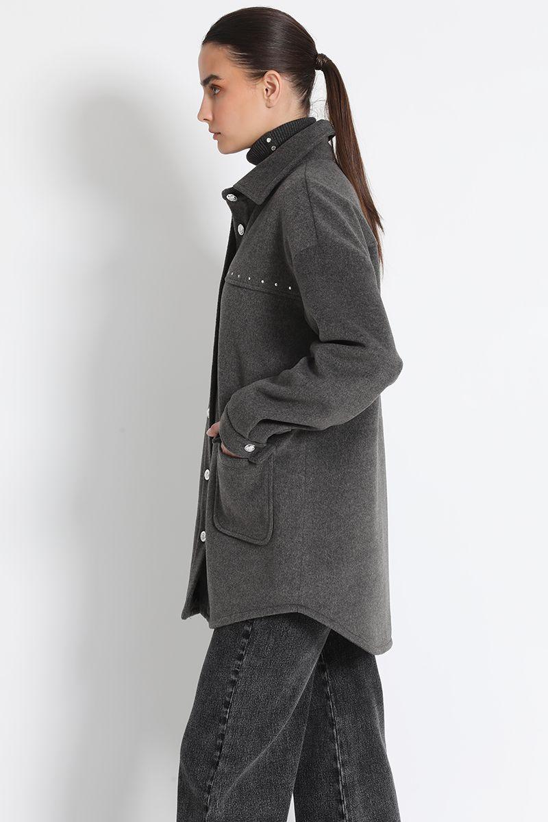 Chaqueta Tipo Sobrecamisa Muflón Gris Liola-4