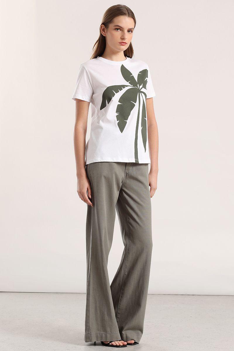 Polera estampado palmera liola mujer verde-0