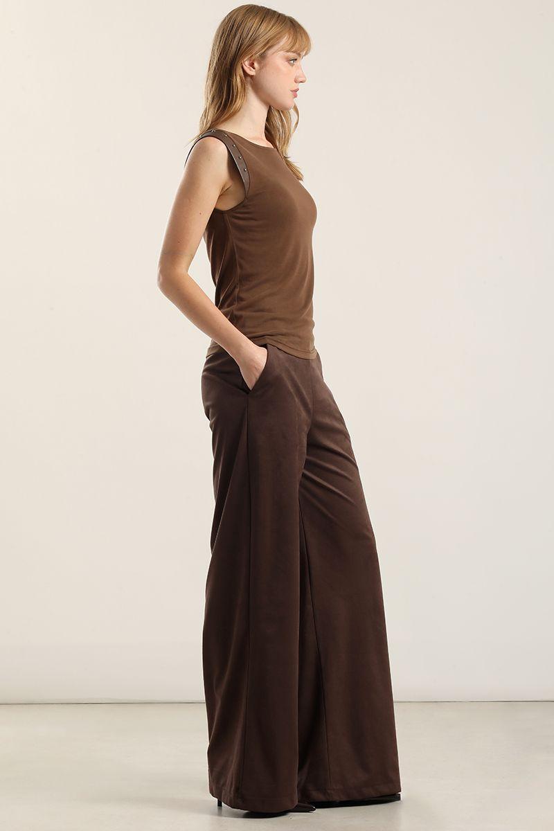 Polera Aplicacion Tachas, Chocolate Liola-5