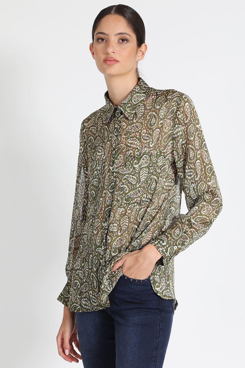 Blusa Camisera Diseño Verde Liola-0