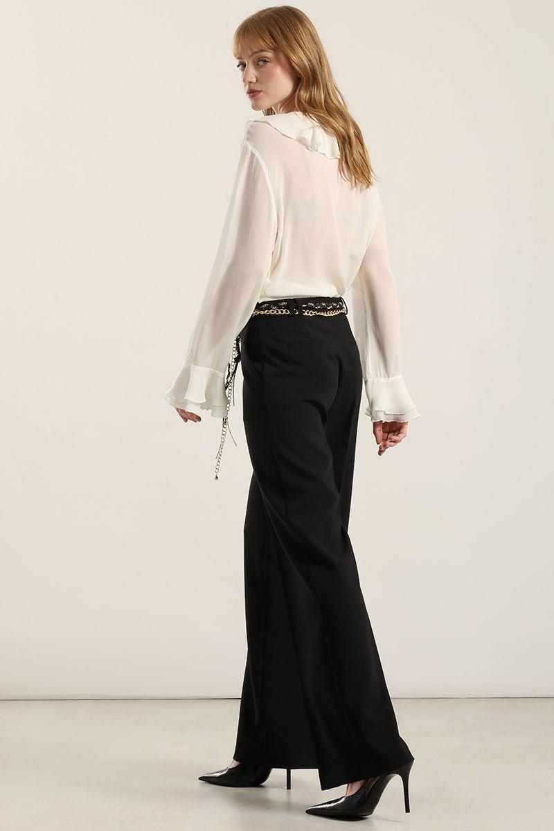 Pantalón amplio, tiro alto, negro Liola-5