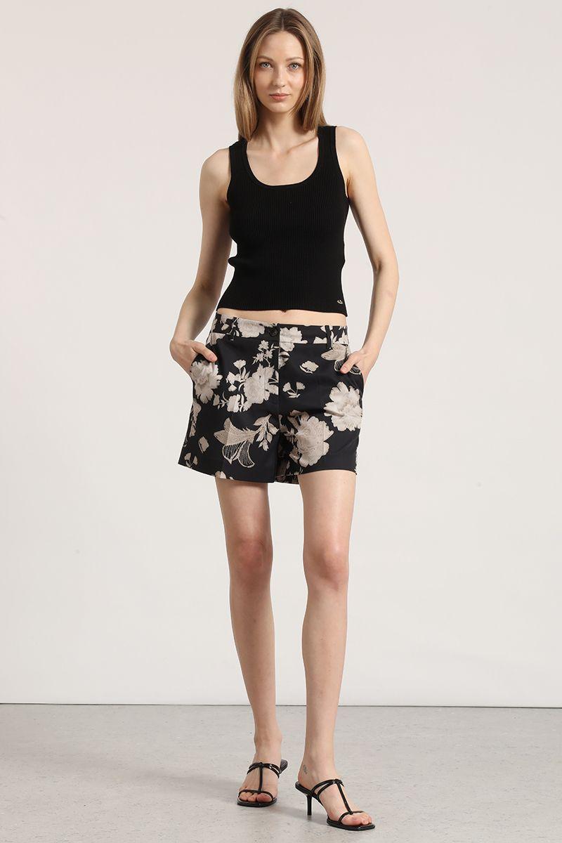 Short estampado Liola mujer negro-3